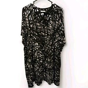 Calvin Klein Drawstring Knee Length Designer Dress Elegant Casual Geometric 12